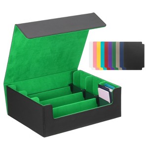 Unique Bargains Leather Magnetic Closure Trading Card Storage Box with 10 Pcs Dividers - 1 of 4