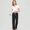 Anna-Kaci Lounge Women's Short Sleeve V-Neck Pajama Set with Script Print Lounge Pants and Drawstring Waistband - 4 of 4