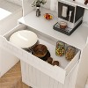 LunaLulinlk White Buffet Cabinet with Hutch - Modern Farmhouse Kitchen Storage Sideboard, Coffee Bar Station or Liquor - 4 of 4
