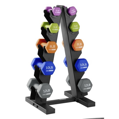 BalanceFrom Fitness 3, 5, and 8 Pound Neoprene Coated Dumbbell Set