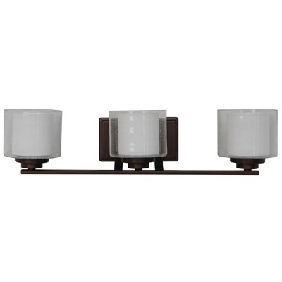 Sunset Three Light Abbot Vanity Wall Lamp, Provincial Bronze
