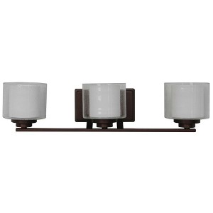 Sunset Three Light Abbot Vanity Wall Lamp, Provincial Bronze - 1 of 4