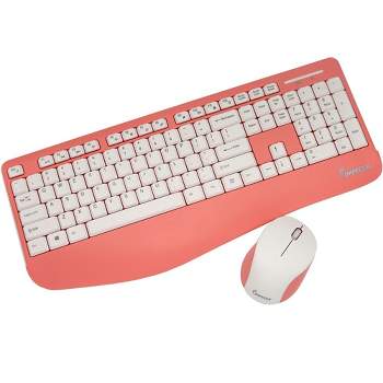 Impecca Pink Wireless Keyboard and Mouse Combo with Palm Rest