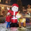 Angel Sar 6.3FT Inflatable Santa and Reindeer, LED Lighted Christmas Decoration, Outdoor Yard Blow Up Decor with Waving Santa - 2 of 4