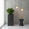 LeisureMod Rectangular Planter Pot in Fiberstone with Drainage Holes Weather-Resistant Design for Indoor and Outdoor Papyrus Series - 3 of 4