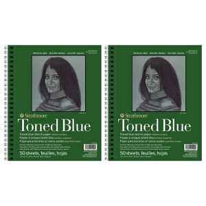 Strathmore 400 Series Sketch Pad, Recycled, Toned Blue, Side Wire Binding, 50 Sheet, 9x12 inch, Pack of 2 - 1 of 4