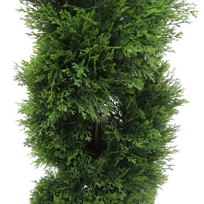 4' Green Plastic Boxwood Spiral Topiary with Lights