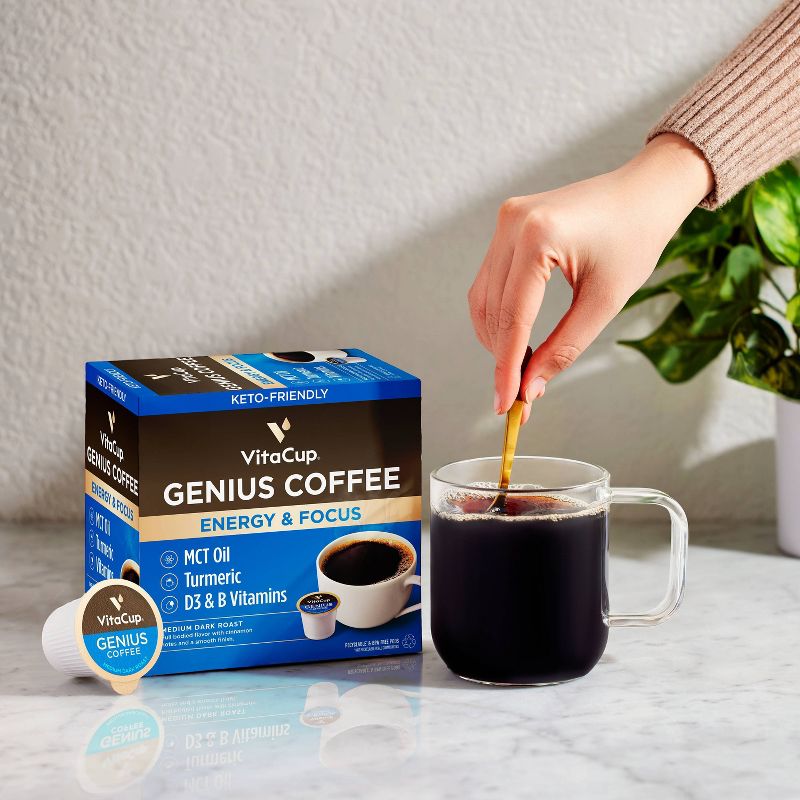 VitaCup Genius Energy &#38; Focus Medium Roast Coffee - Single Serve Pods - 18ct, 3 of 9
