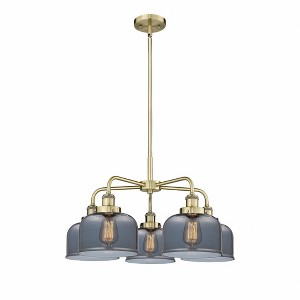 Bell - 5 Light Stem Hung Chandelier In Art Deco Style-14.75 Inches Tall and 26 Inches Wide - 1 of 1
