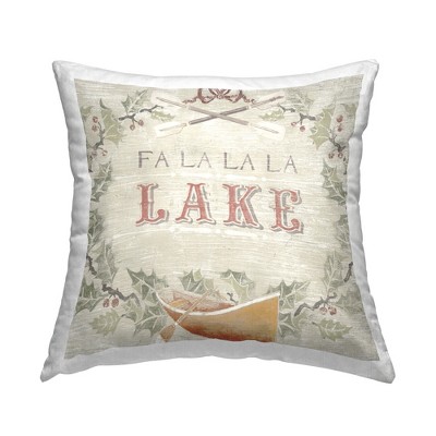 Stupell Industries Fa La La Lake Holiday Botanical Wreath