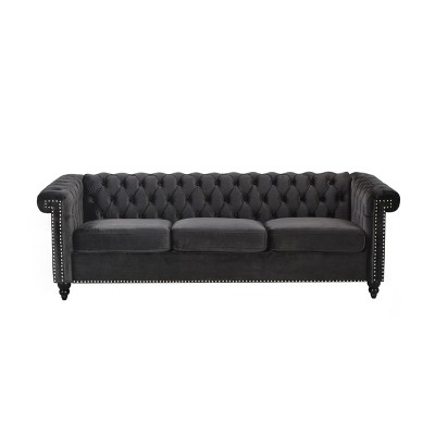 NicBex 3 Seater Sofa Couch with Tufted Button Back Modern 84.75 Inch Comfy Sleeper Couch with Wood Legs for Living Room