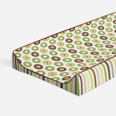 Bacati - Mod Dots/Stripes Green/yellow/choco Dots changing pad cover