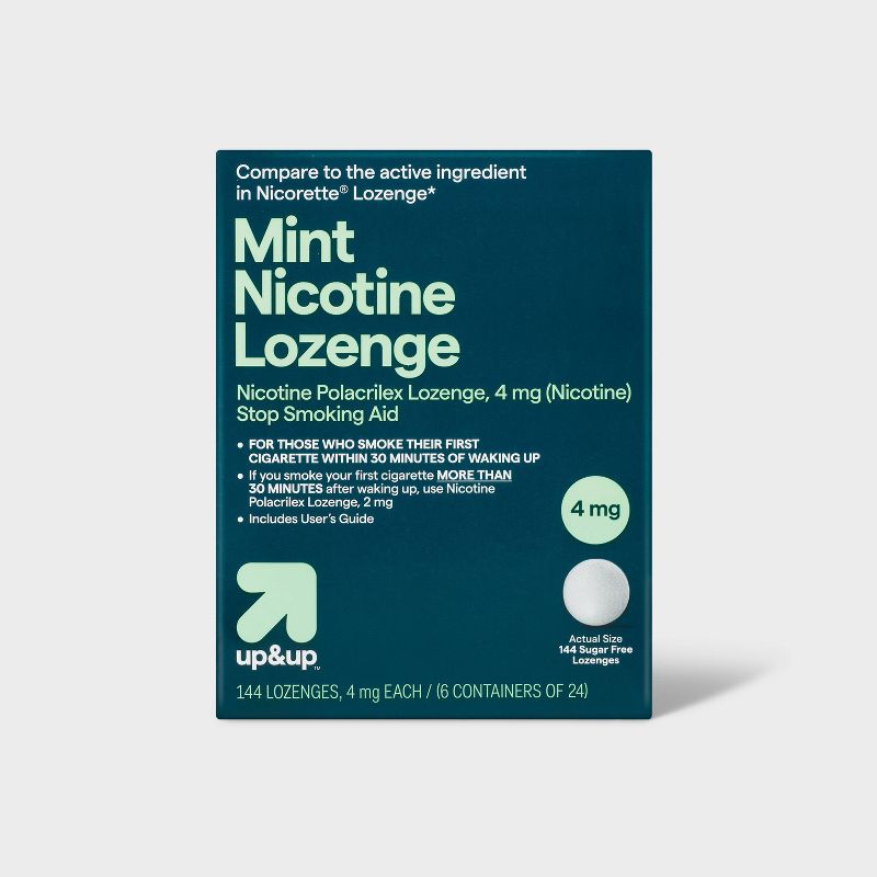 Nicotine 4mg Lozenge Stop Smoking Aid - Mint - up & up™, 1 of 8