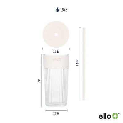 Ello Ava 18oz Straw Tumbler Cream MISSING STRAW