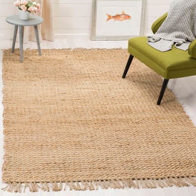 Natural Hand-Woven Jute and Sisal Rectangular Area Rug
