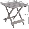 SEVOBAL Folding Tables Foldable Table Folding Square Table, Patio Outdoor Solid Wood Table, Outdoor Folding Table, Gray, 19.75"*19.75"*19.75" - 3 of 4