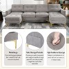 CIPACHO 110.6" L-Shape Convertible Sectional Sofa Couch with Movable Ottoman for Living Room, Apartment, Office, Light Grey - 4 of 4