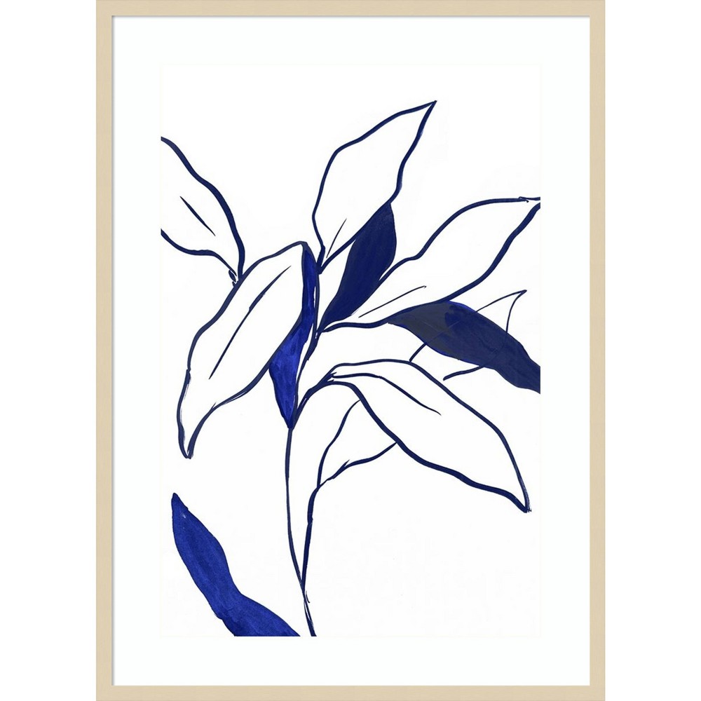 Photos - Other Decoration Amanti Art 30"x41" Indigo Lily Flower by PI Studio Wood Framed Wall Art Print: Modern Decor, Hardwood Frame, Lithograph, Wir