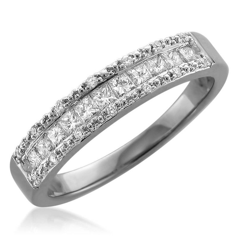 Pompeii3 1/2ct Princess Cut Diamond Wedding Ring 14K White Gold, 2 of 5