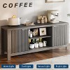 Mid Century TV Stand for TVs Up to 65 Inches,Modern Media Console with Storage Cabinets & Open Shelves - 3 of 4
