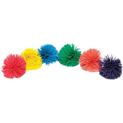 Sportime Rub-R-String Balls, 3-1/2 Inches, Assorted Colors, Set of 6
