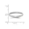 Black Bow Jewelry 3mm 10K White or Yellow Gold Half Round Milgrain Comfort Fit Band - 3 of 4