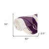 HomeRoots Purple Woven Cotton Throw Blanket - 3 of 4