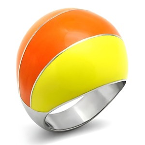 Slickblue Women’s High Polished Stainless Steel Ring, Multicolor Orange & Yellow, Fashion Band, Sizes 5-10 - 1 of 4