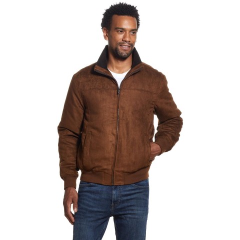 Weatherproof MICROSUEDE STAND COLLAR BOMBER JACKET Dark Almond X-Large