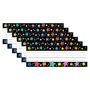 Creative Teaching Press® Star Bright Colorful Stars on Black Name Plates, 36 Per Pack, 6 Packs - 1 of 4