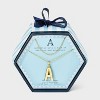 14K Gold Dipped Cubic Zirconia Duo A Initial Multi-Strand Necklace - A New Day™ Gold - 3 of 4