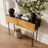 KIGFTSOD Mordern Farmhouse Wood 39.4" Console Table - Black & Gold with 2 Drawers and Storage for Entryway - 3 of 4