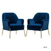 Odo Velvet Accent Comfy Living Room Arm Chair Upholstered Padded Seat Set of 2 | Karat Home - 2 of 4