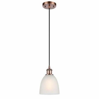 Castile - 1 Light Cord Hung Mini Pendant In Industrial Style-9 Inches Tall and 6 Inches Wide