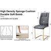 Gulches Modern Dining Chairs Set of 4, Gray PU Upholstered Chairs with Gold Metal Legs, Kitchen/Living/Office Seating, High Sponge, Easy Assembly - 2 of 4