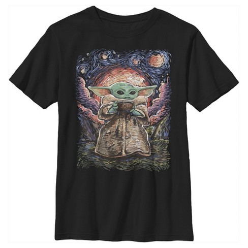 Men's Star Wars The Mandalorian The Child Starry Night T-Shirt - Black -  Medium