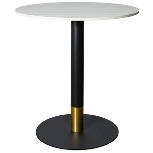 Leisuremod Vail Round Top Dining Table with MDF Top and Black Steel Base with Gold Accents for Kitchen, Dining, and Pub - 1 of 4