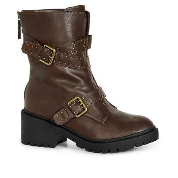 Women's  Wide Fit Mia Ankle Boot - brown | EVANS