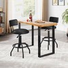 Costway 360° Swivel Counter Height Barstool with Padded Seat & Back Footrest Metal Frame - 2 of 4