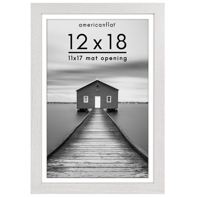 Americanflat Wide Molding Picture Frame with Mat