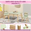 KTMBDW Kids Table and Chair Set with 2 Cute Sloth Chairs, Wooden Toddler Activity Table, Cute Animal Design & Study Set for Playroom, Classroom, Green - 4 of 4