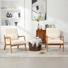 CAVINAS Modern Accent Chair, Solid Wood Padding Wingback Chair, Lounge Armchairs with a Pillow, Side Chairs for Living Room, Bedroom - 3 of 4