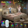 Homhougo Twin Bed Frame with Smart LED Lights and Bear-Shapped Upholstered Headboard,Velvet Princess Platform Bed for Girls, Easy Assembly, Pink - 4 of 4