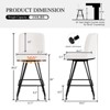 Bekrvio 26" Swivel Counter Height Bar Stools with Back-Faux Leather/Velvet Upholstered, V-Shaped Metal Legs-Modern Counter Stools for Kitchen Island - 4 of 4