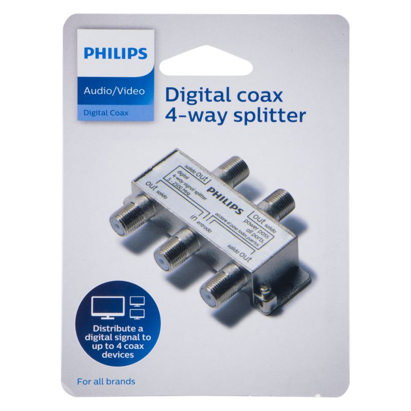 Philips Digital Coax 4-Way Splitter - Gray, 6 of 8