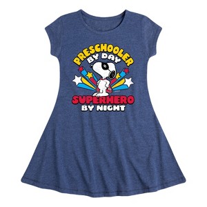Girls' - Peanuts - Preschooler By Day Fit & Flair Cap Sleeve Dress - 1 of 3