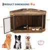 51.3" Corner Dog Crate Furniture with 360¡ã Rotating Feeder, Decorative Dog Crates Dog Cage TV Stand Wooden Dog Kennel End Table - 2 of 4