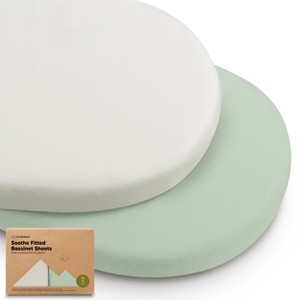 KeaBabies Organic Bassinet Sheet for Baby Girls, Boys, 2-Pack Soothe Bassinet Fitted Sheets, Bedside Bassinet Mattress Sheet - 1 of 4