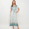 Anna-Kaci Women's Floral Print Midi Dress With Short Sleeves And Drawstring Waist - image 4 of 4