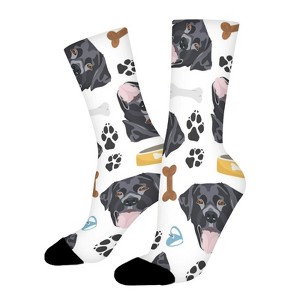 Smiling Labrador Women Printed Crew Socks Funny Funky Socks Soft Polyester Novelty Gifts for Artists Men - 1 of 1